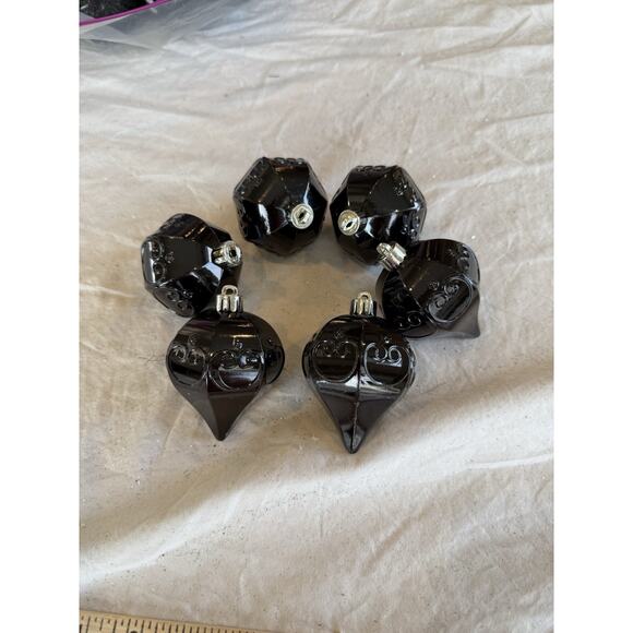 25 Black White Christmas Tree Ornament Assortment 22 Shatterproof 3 Glass Asst - Picture 8 of 9